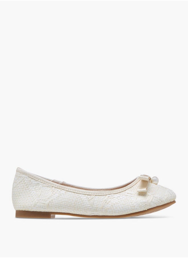 Bow Applique Slip-On Ballerina Shoes