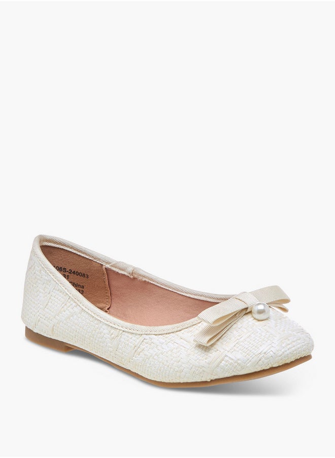 Bow Applique Slip-On Ballerina Shoes