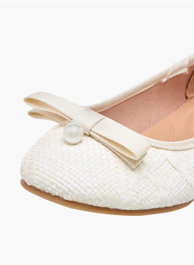 Bow Applique Slip-On Ballerina Shoes