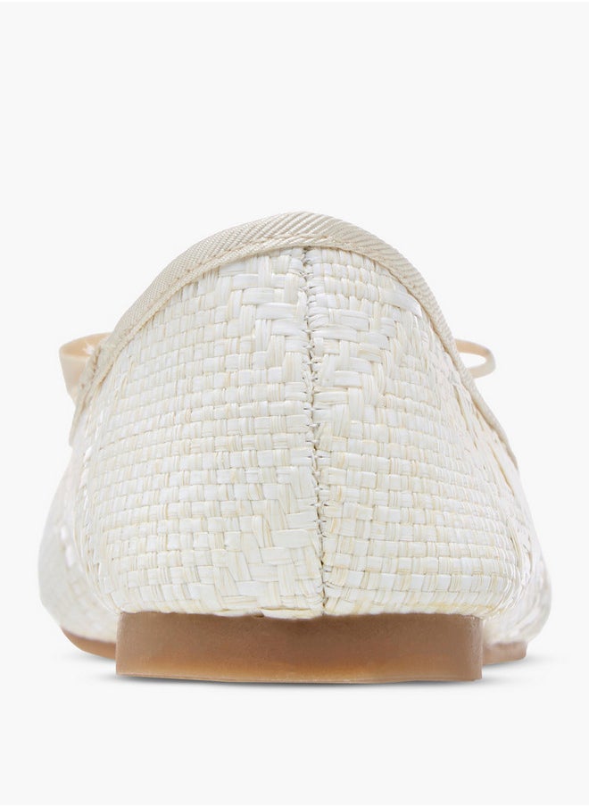 Bow Applique Slip-On Ballerina Shoes