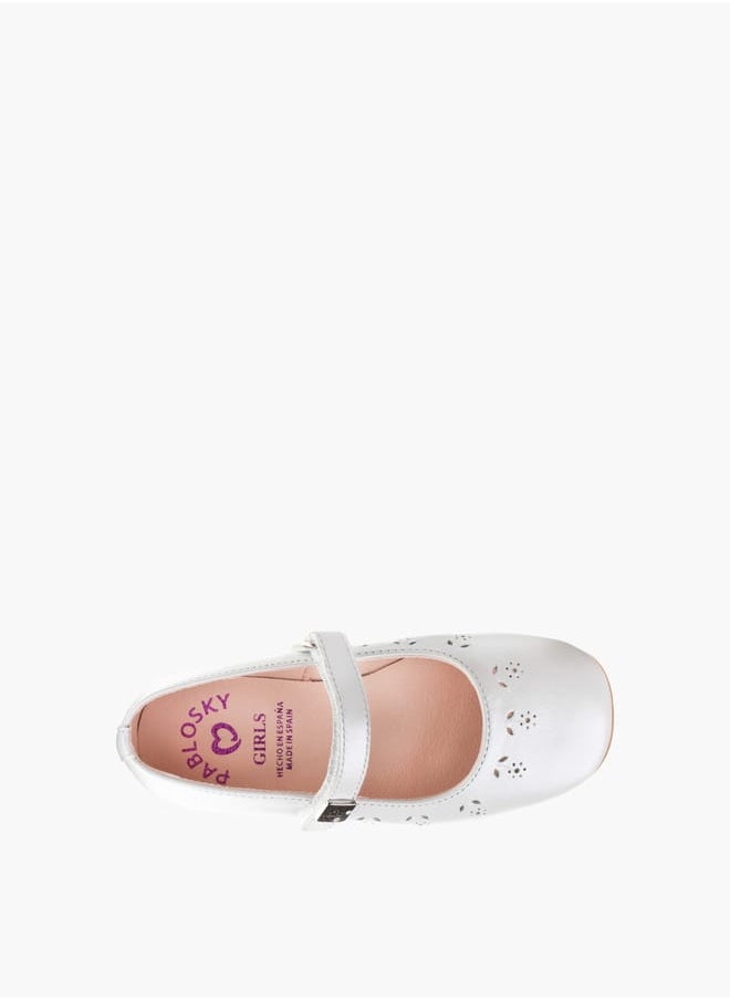 Girls Mary Jane Ballerina Shoes With Hook And Loop Closure