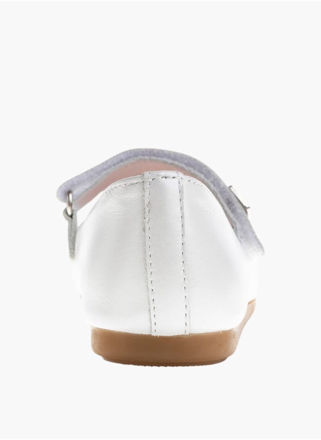 Girls Mary Jane Ballerina Shoes With Hook And Loop Closure