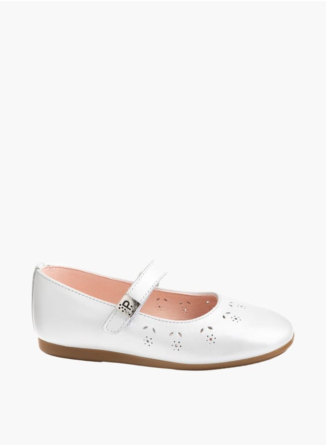 Girls Mary Jane Ballerina Shoes With Hook And Loop Closure