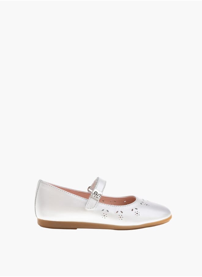Girls Mary Jane Ballerina Shoes With Hook And Loop Closure