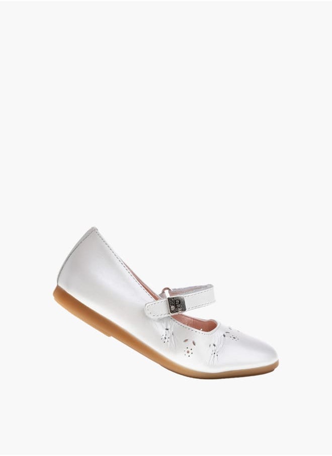 Girls Mary Jane Ballerina Shoes With Hook And Loop Closure