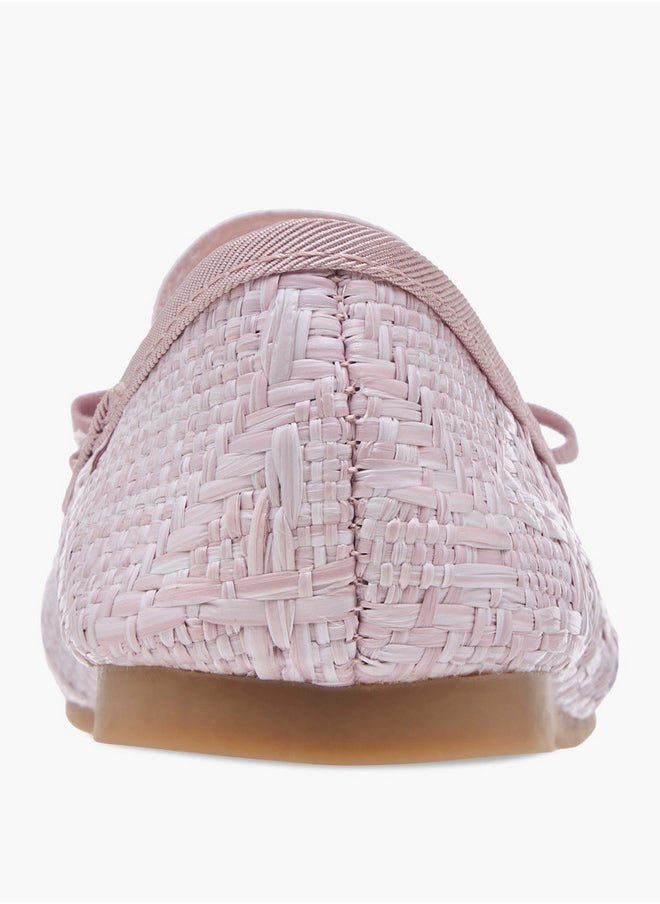 Bow Accent Ballerina Shoes with Elasticated Strap