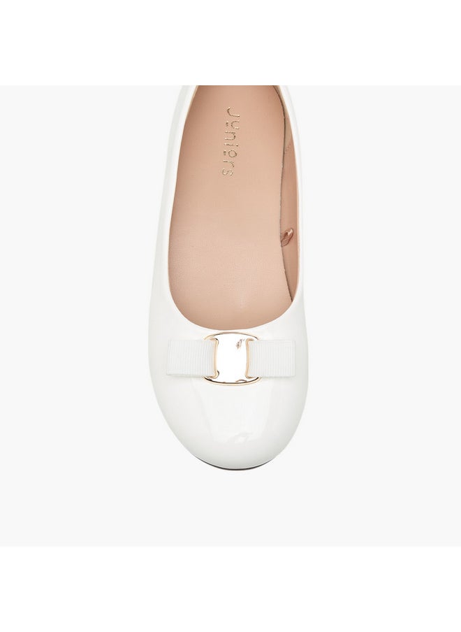 Girls Bow Detail Slip-On Ballerina Shoes