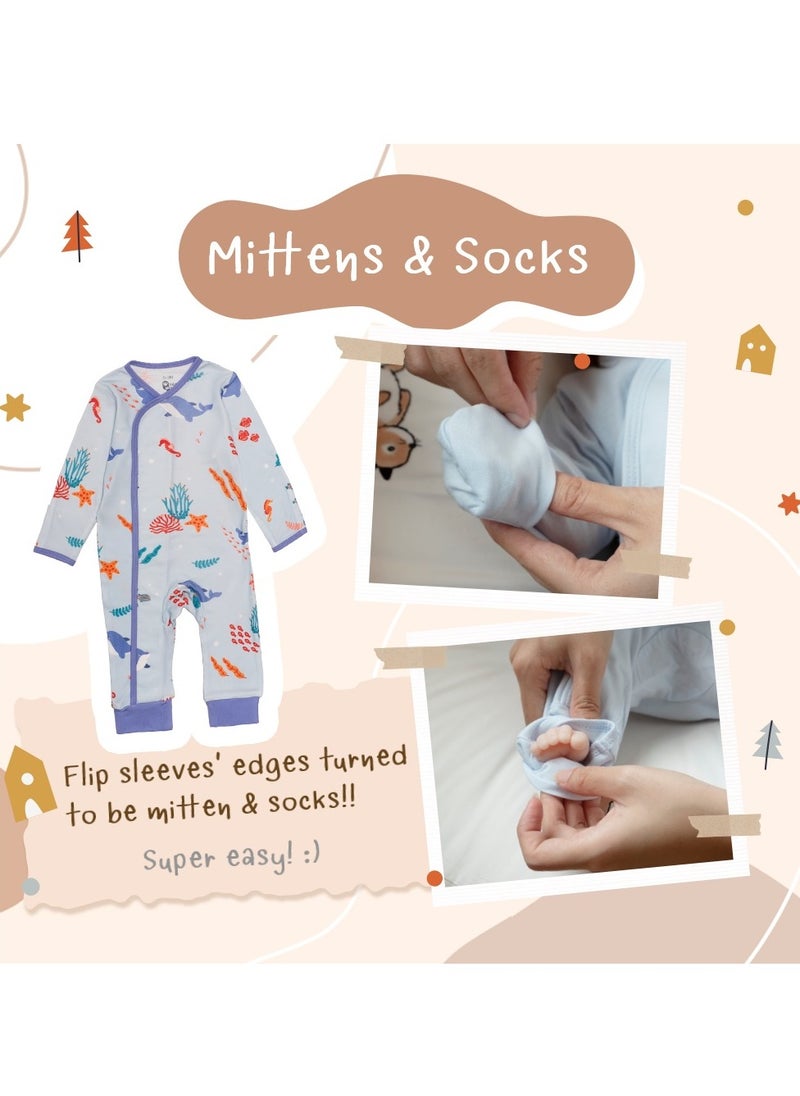 Snow Owl Baby Romper Suit - 9 Patterns Selection (0-3 / 3-6 Months) - Lion Jungle, 3 - 6 Months