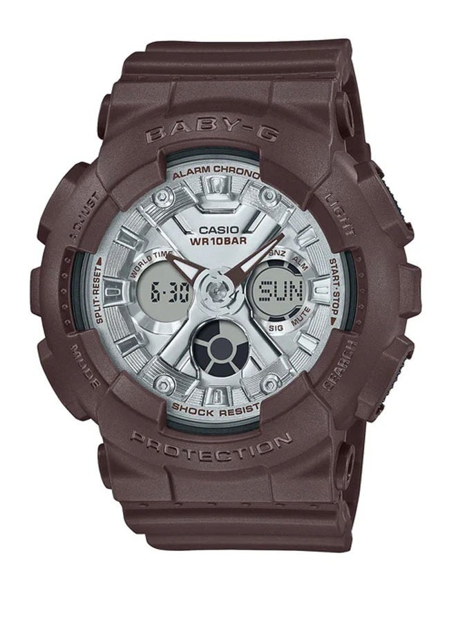 Women's Analog-Digital Watch, 100M Water Resistant, Brown Resin Band BA-130SW-5ADR