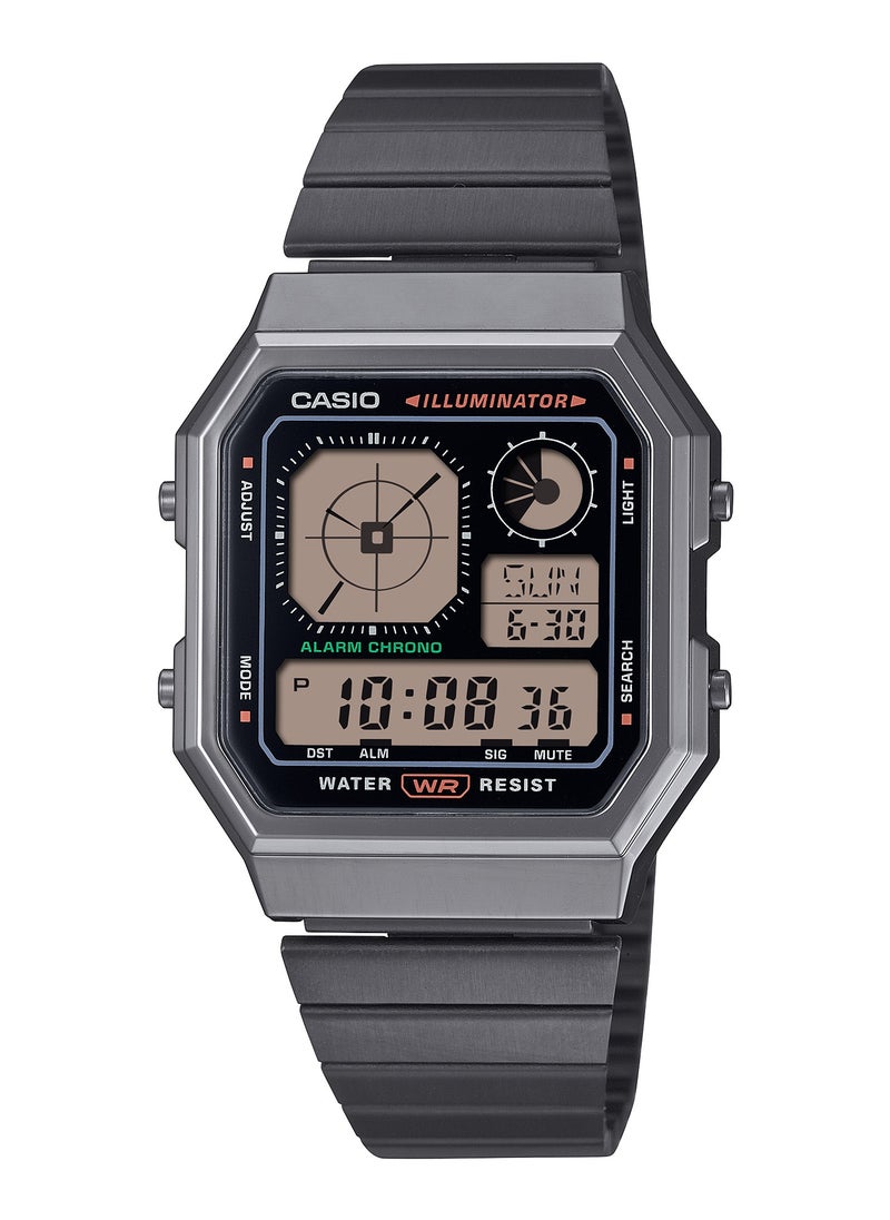 Casio Vintage Digital Stainless Steel Watch A130WEGG-1B