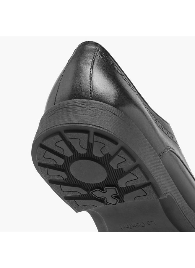 Men's Perforation Detail Lace-Up Derby Shoes