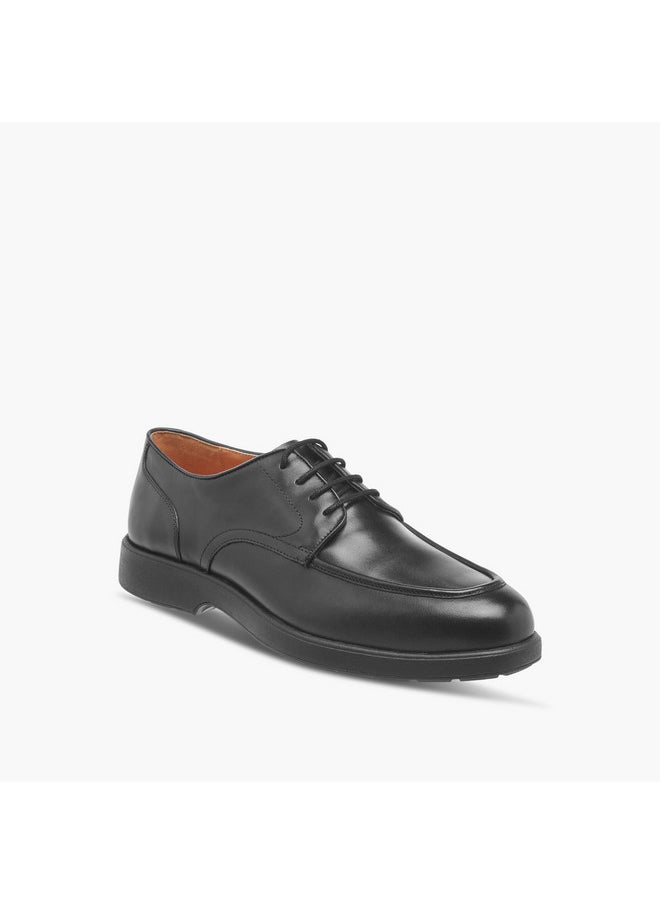 Men's Textured Derby Shoes with Lace-Up Closure