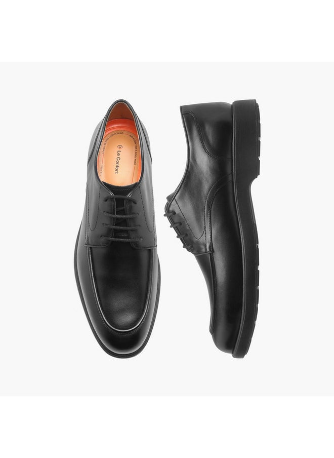 Men's Textured Derby Shoes with Lace-Up Closure