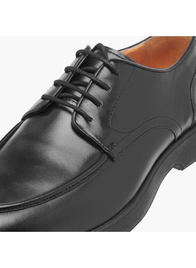 Men's Textured Derby Shoes with Lace-Up Closure
