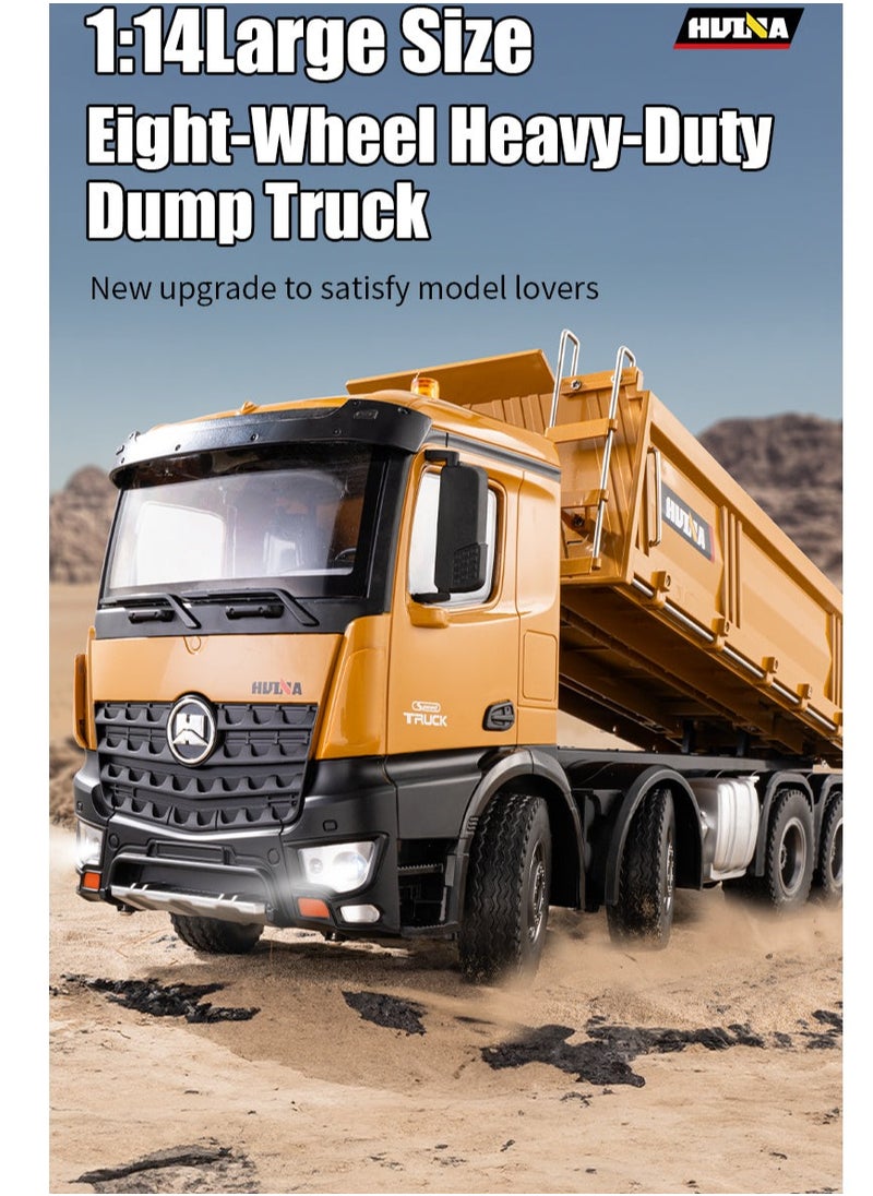 Remote Control Dump Truck 12-Channels 1/14 Scale 13 LBS Load Capacity RC Heavy Duty Metal Construction Vehicles Toy for Boys Kids