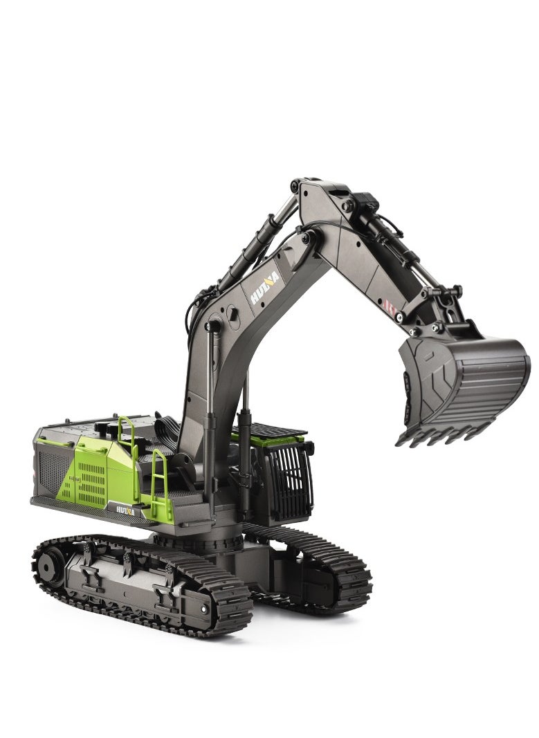 RC Excavator for Adults Huina 1593 Fully Functional 1:14 Scale 22 Channel Remote Control Toy Truck Construction Vehicle with Metal Bucket