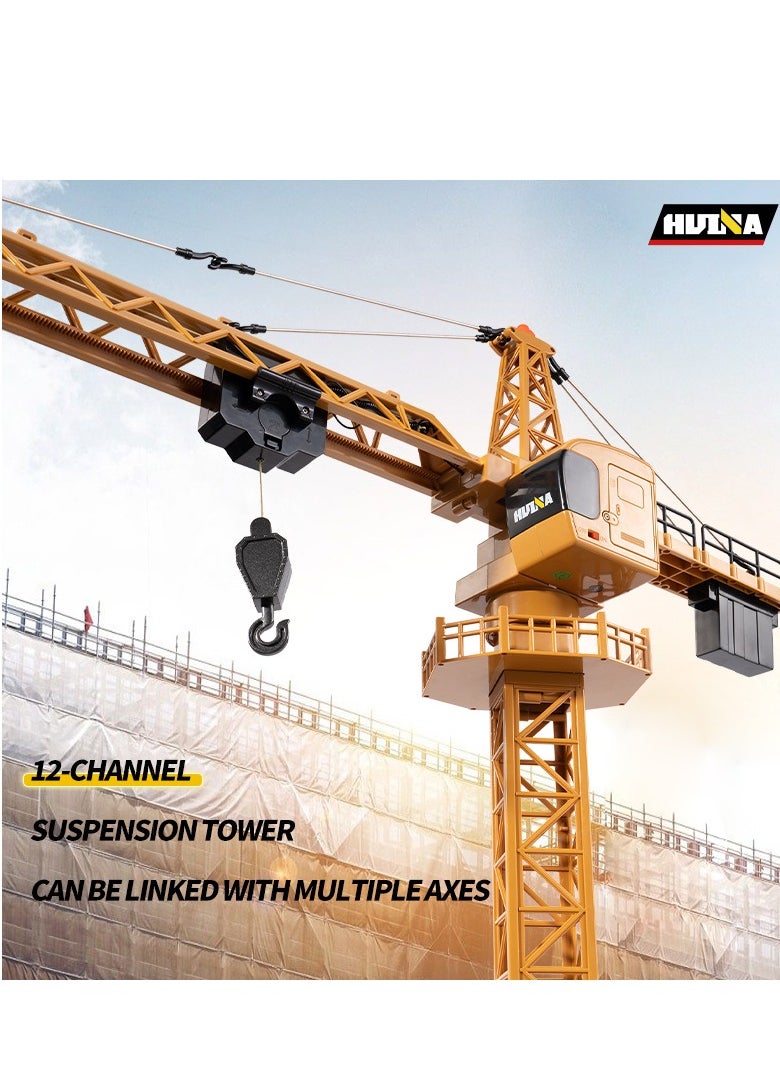 Toucan RC Hobby HUINA Toys 1585 RC 1/14 12CH Lifting Tower Crane Model 2.4G Radio Battery