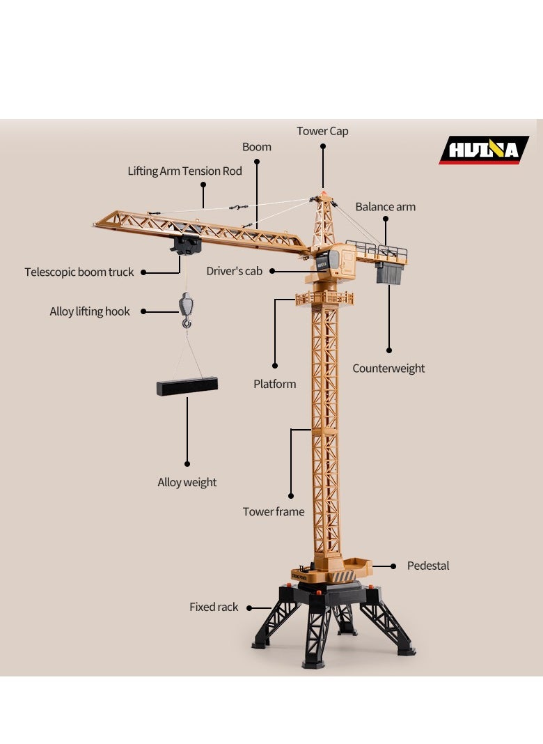 Toucan RC Hobby HUINA Toys 1585 RC 1/14 12CH Lifting Tower Crane Model 2.4G Radio Battery