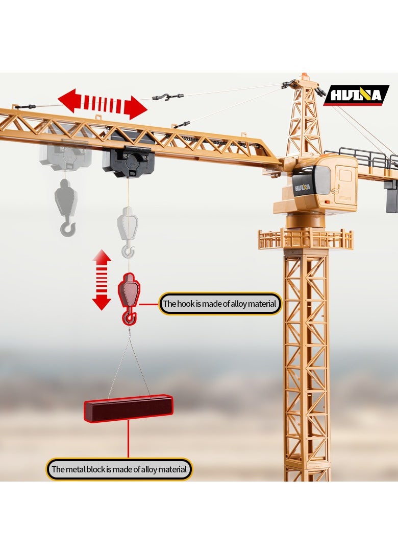 Toucan RC Hobby HUINA Toys 1585 RC 1/14 12CH Lifting Tower Crane Model 2.4G Radio Battery