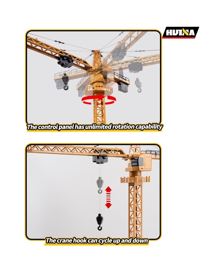 Toucan RC Hobby HUINA Toys 1585 RC 1/14 12CH Lifting Tower Crane Model 2.4G Radio Battery