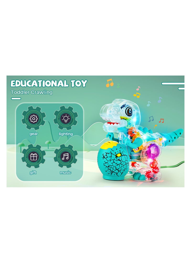 BrainGiggles Musical Dinosaur Toy Moving Gears with Flashing Lights for Kids