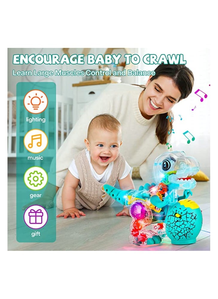 BrainGiggles Musical Dinosaur Toy Moving Gears with Flashing Lights for Kids