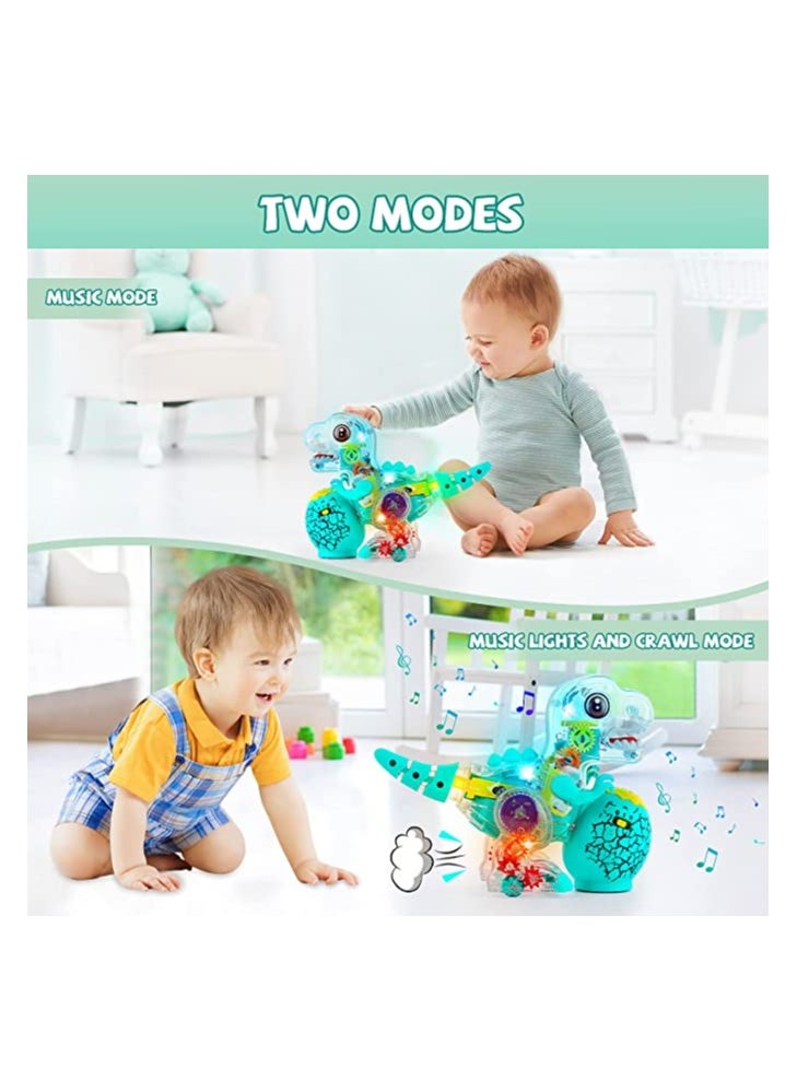 BrainGiggles Musical Dinosaur Toy Moving Gears with Flashing Lights for Kids