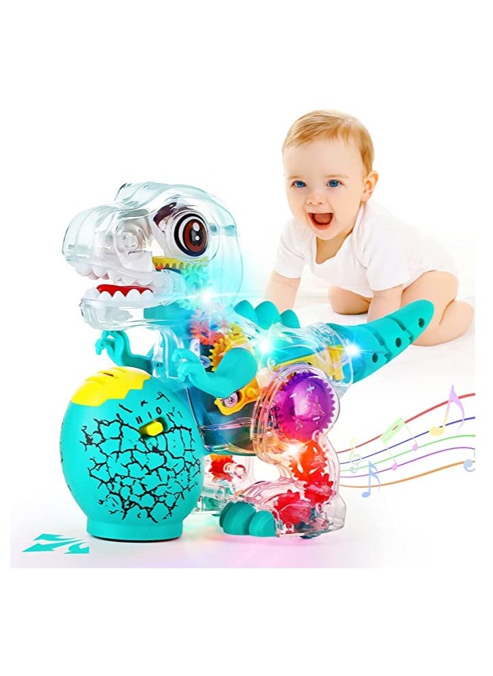 BrainGiggles Musical Dinosaur Toy Moving Gears with Flashing Lights for Kids