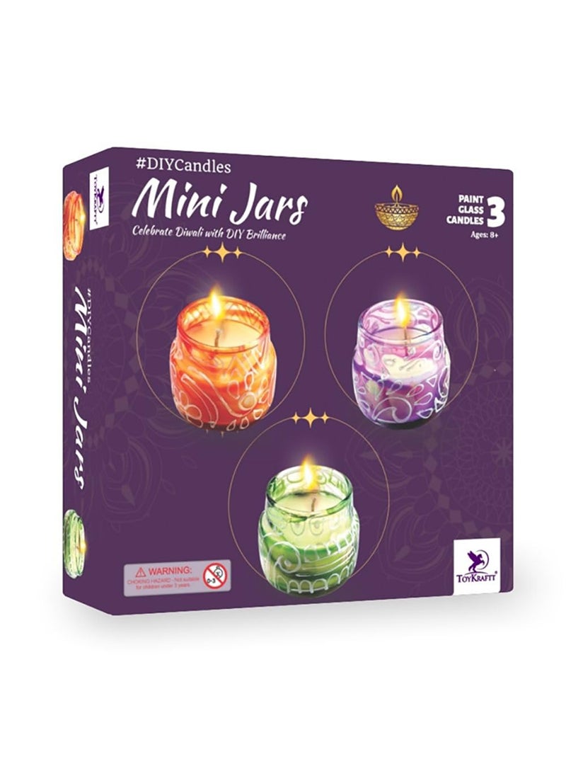 TOYKRAFTT Art and Craft Activity Kit for 8 to 15 Year Olds Glass Painting Candle Making Kit Gift for Kids Glass Painted Mini Candle Jars