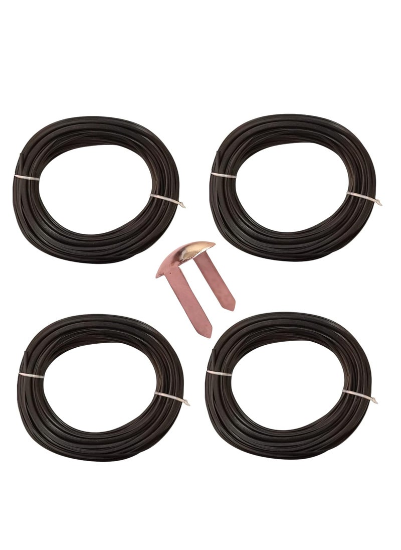 Plastic Koodai Wire for Craft WorkPack of 4BLACKPlastic wire for Basket MakingPlastic wire for BagsGlass Wire for Basket MakingMettle Buttons for Plastic wire Bags