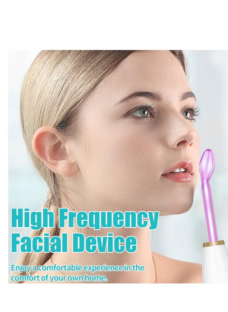 High Frequency Facial Machine - Portable Handheld High Frequency Wand with 6 Pcs Violet Tubes for Face Home Use Device