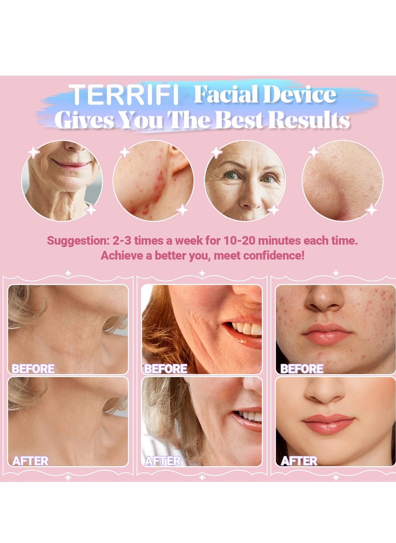 High Frequency Facial Machine - Portable Handheld High Frequency Wand with 6 Pcs Violet Tubes for Face Home Use Device