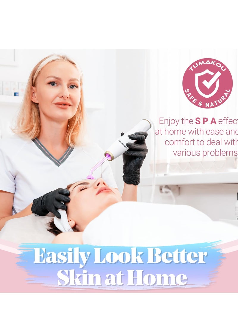 High Frequency Facial Machine - Portable Handheld High Frequency Wand with 6 Pcs Violet Tubes for Face Home Use Device
