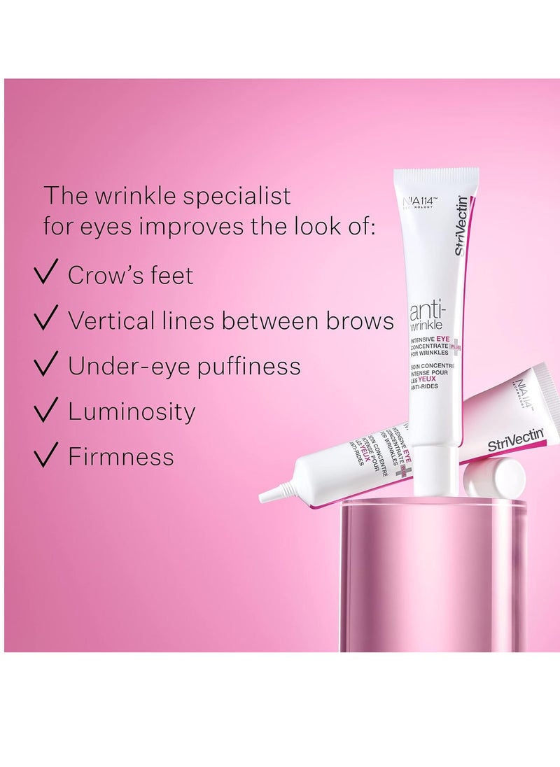 StriVectin Anti-Wrinkle Intensive Eye Cream Concentrate for Wrinkles PLUS, Targets Crow's Feet, Firmness, Puffiness & Dark Circles,White, 0.25 Fl oz (Pack of 1)