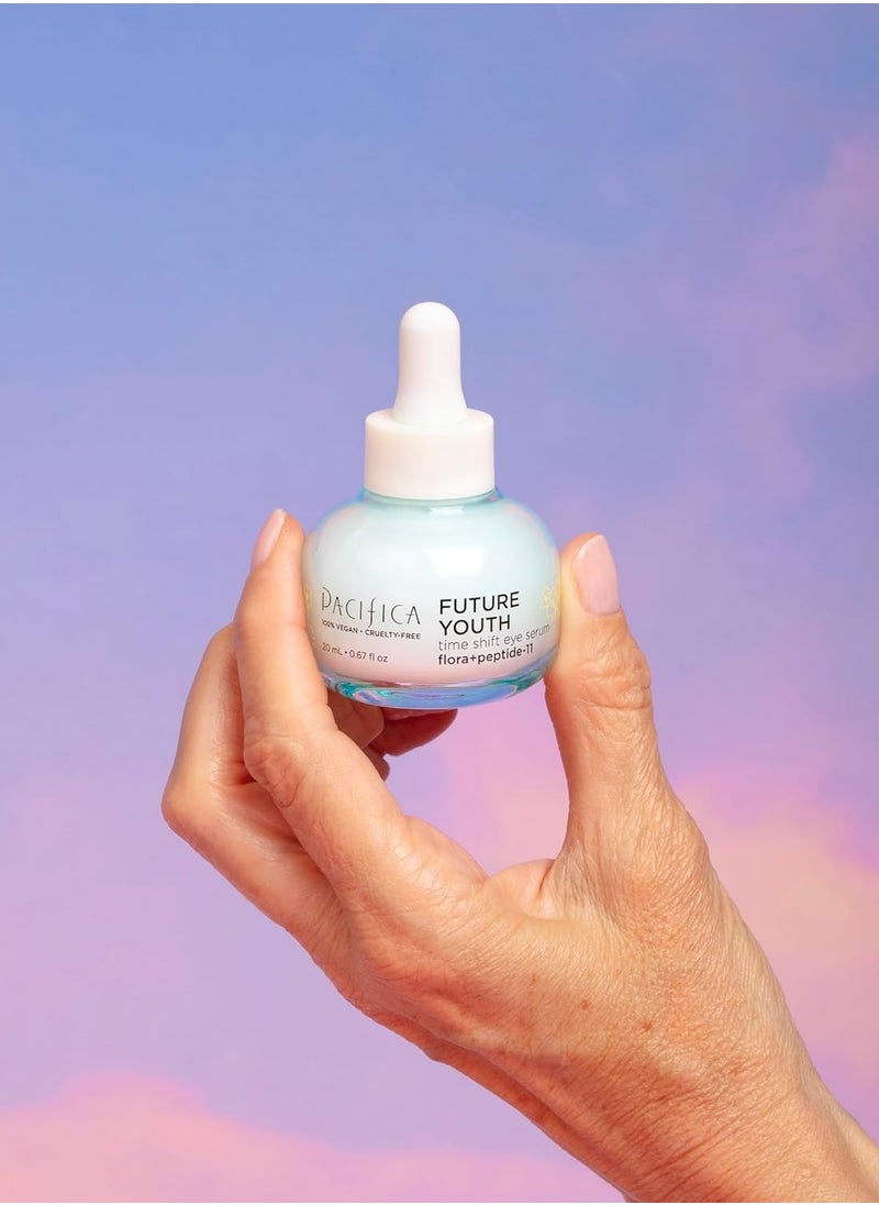 Pacifica Future Youth Time Shift Eye Serum – Peptide Eye Serum for Fine Lines & Dark Circles, Lifting & Firming Under Eye Treatment w/Flora + Peptide-11, Unscented Hydrating Gel for All Skin Types