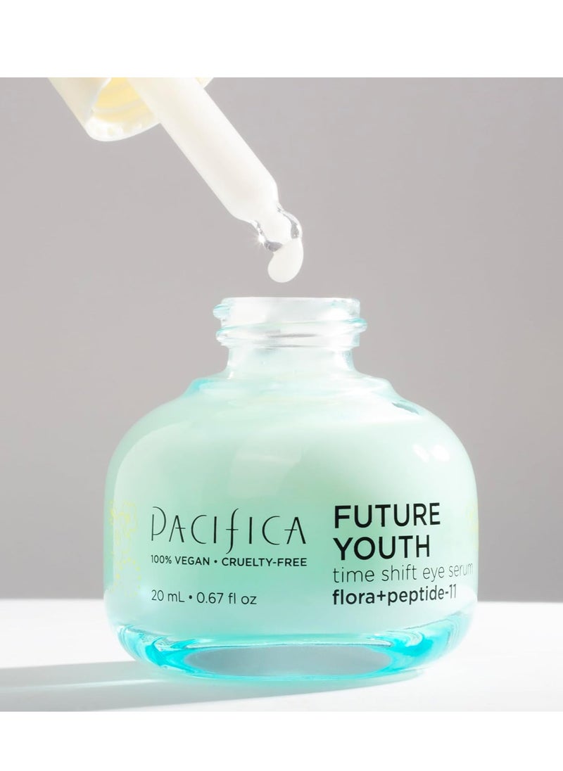 Pacifica Future Youth Time Shift Eye Serum – Peptide Eye Serum for Fine Lines & Dark Circles, Lifting & Firming Under Eye Treatment w/Flora + Peptide-11, Unscented Hydrating Gel for All Skin Types
