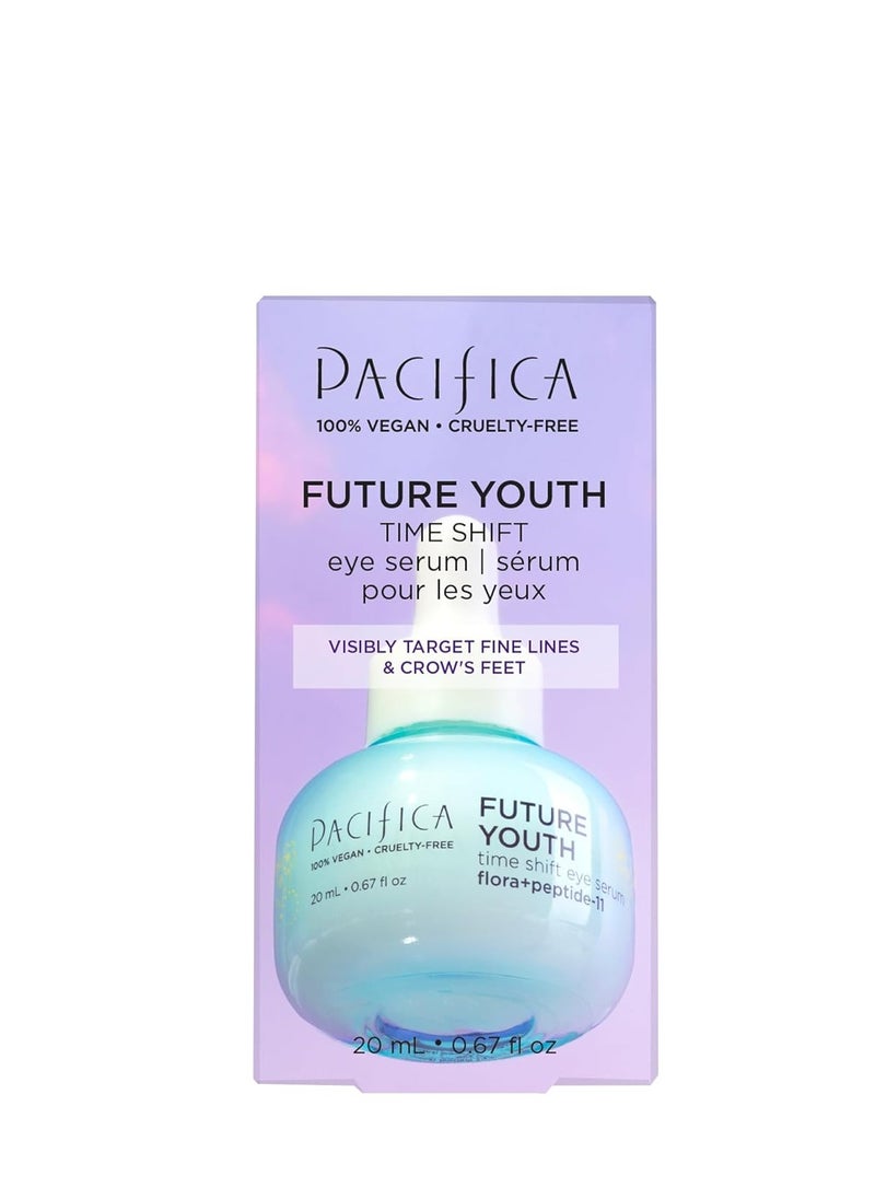 Pacifica Future Youth Time Shift Eye Serum – Peptide Eye Serum for Fine Lines & Dark Circles, Lifting & Firming Under Eye Treatment w/Flora + Peptide-11, Unscented Hydrating Gel for All Skin Types
