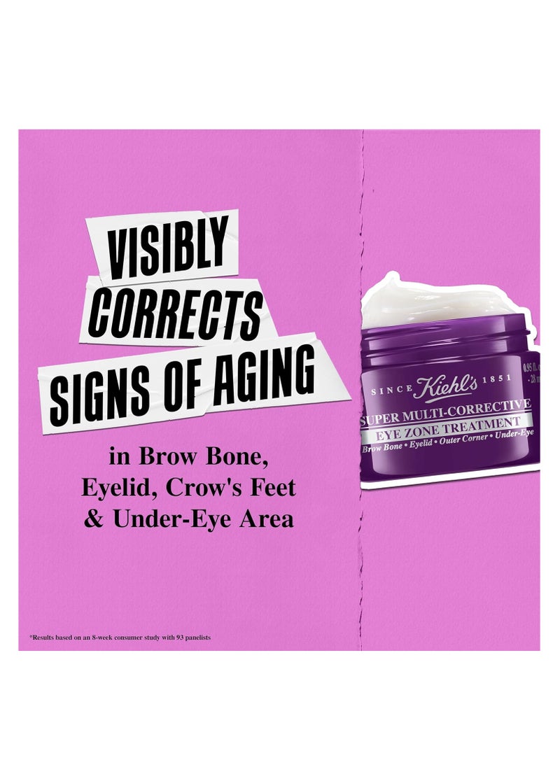 Kiehl's Super Multi-Corrective Eye Cream, Anti-Aging Cream that Lifts Brow Bone Area, Smooths and Firms Eye Lids, Bilberry Seed Extract and Collagen Peptide for Tighter and Smoother Looking Skin