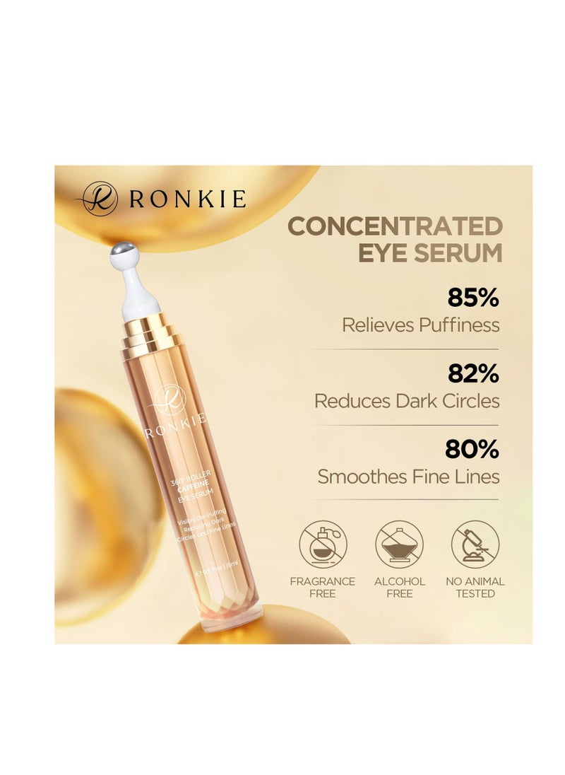 Eye Cream Anti Aging: Under Eye Cream with Caffeine Retinol - Reduces Under Eye Bags and Fine Lines Gold