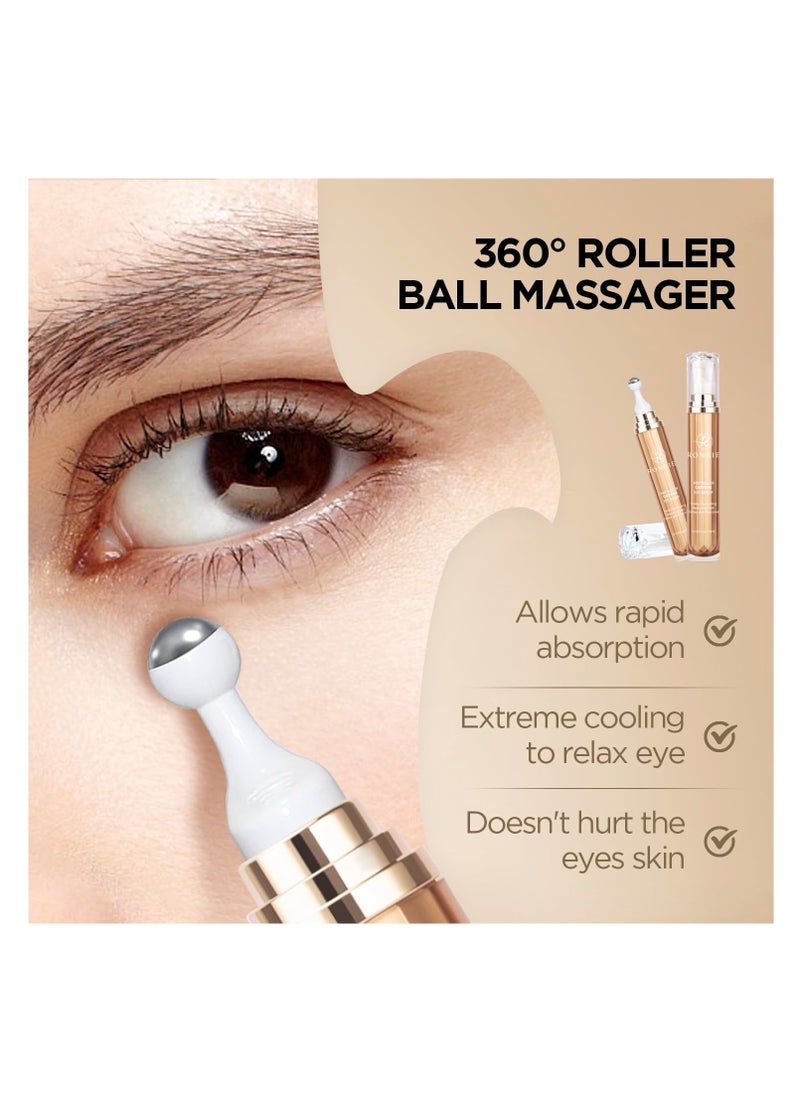 Eye Cream Anti Aging: Under Eye Cream with Caffeine Retinol - Reduces Under Eye Bags and Fine Lines Gold