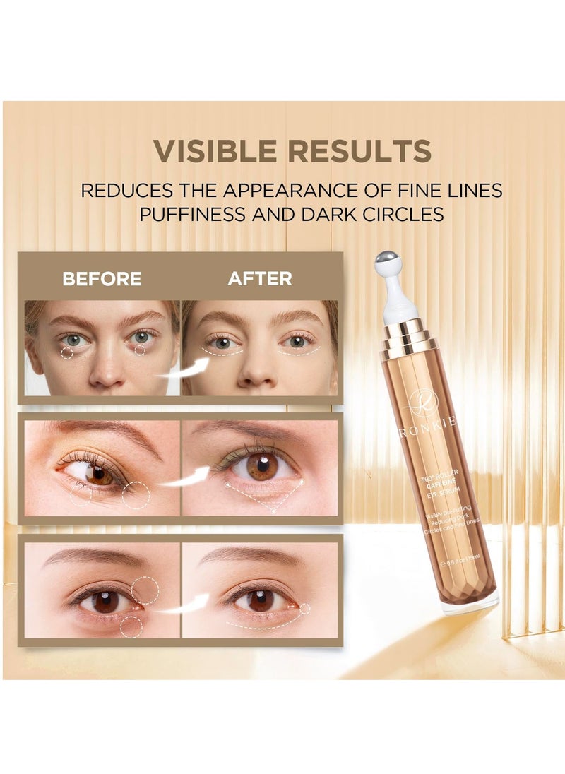 Eye Cream Anti Aging: Under Eye Cream with Caffeine Retinol - Reduces Under Eye Bags and Fine Lines Gold