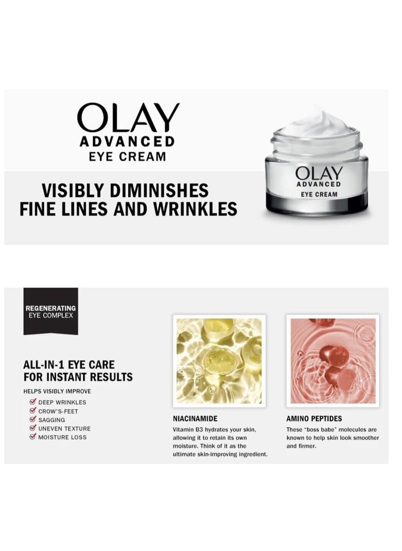 Olay Advanced Eye Cream, 0.5 oz (Pack of 2) (1.0oz)