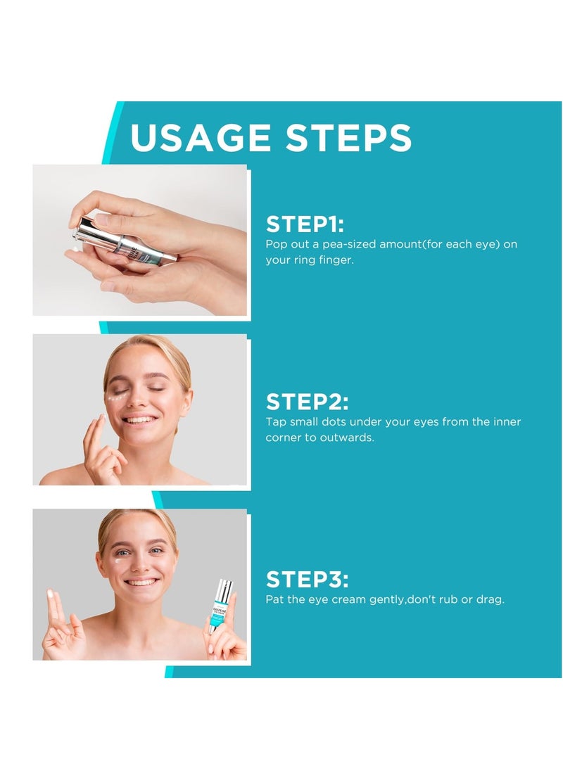 CITYGOO Caffeine Eye Cream for Puffiness: Eye Cream Reduce Dark Circles Wrinkles Fine Lines - Anti Aging Eye Cream