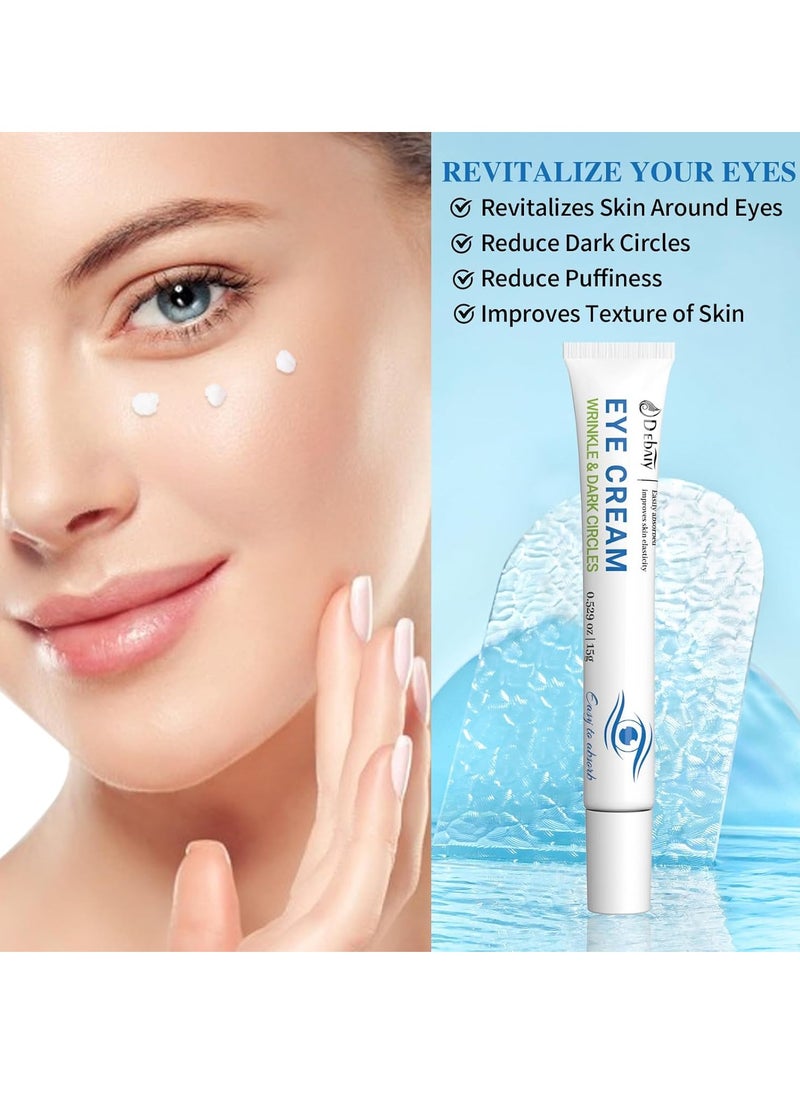 3 Pack Anti-Wrinkle Eye Cream with Caffeine & Peptides - Reduces Dark Circles & Puffiness, Improves Skin Texture (Each 0.529oz | 15g)
