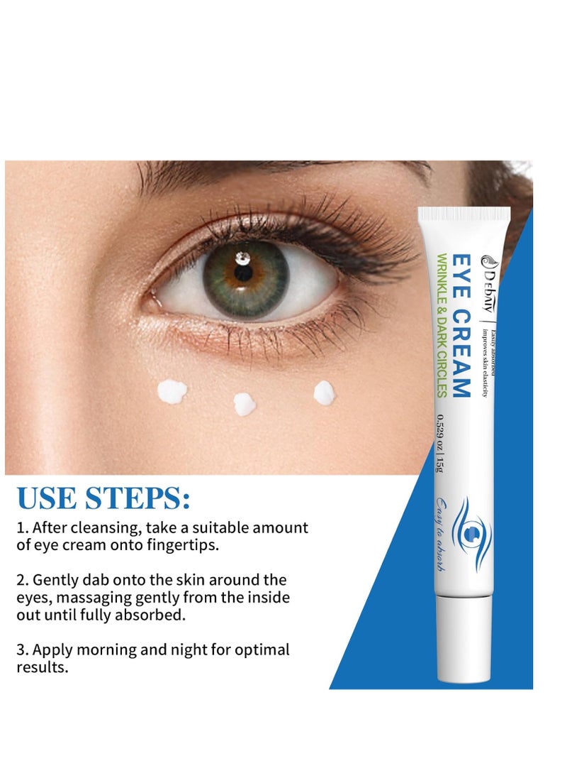 3 Pack Anti-Wrinkle Eye Cream with Caffeine & Peptides - Reduces Dark Circles & Puffiness, Improves Skin Texture (Each 0.529oz | 15g)