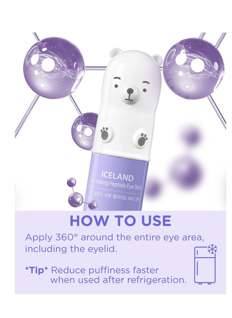 THESAEM Iceland Hydrating Peptide Eye Stick 0.24oz - Elasticity, Cooling, Moisturizing Eye Balm for Loose Skin – Under Eye Treatment - Balm to Smooth Skin Texture - Daisy Flower Scent