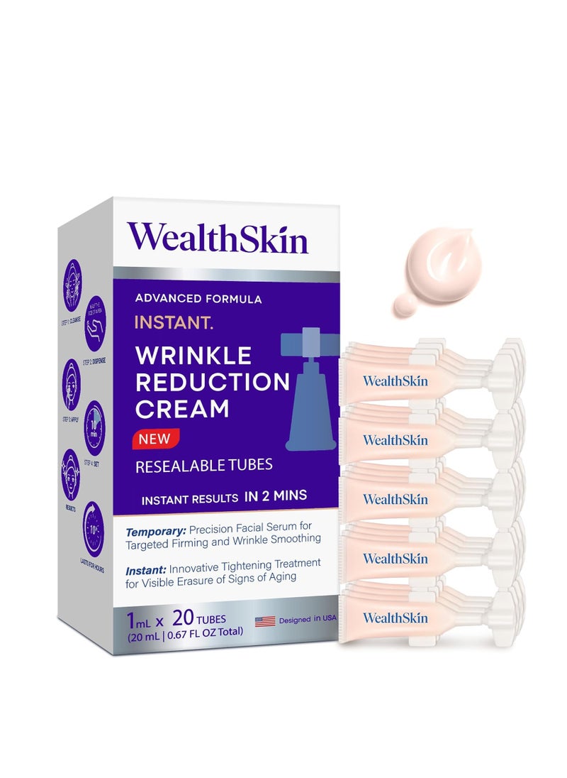 Instant Rapid Wrinkle Eye Cream - Temporary Effects Firm and Lift Under Eye Bags and Reduction Puffiness - 60 Second Tightener 20Tubes (1 Fl Oz (Pack of 1))
