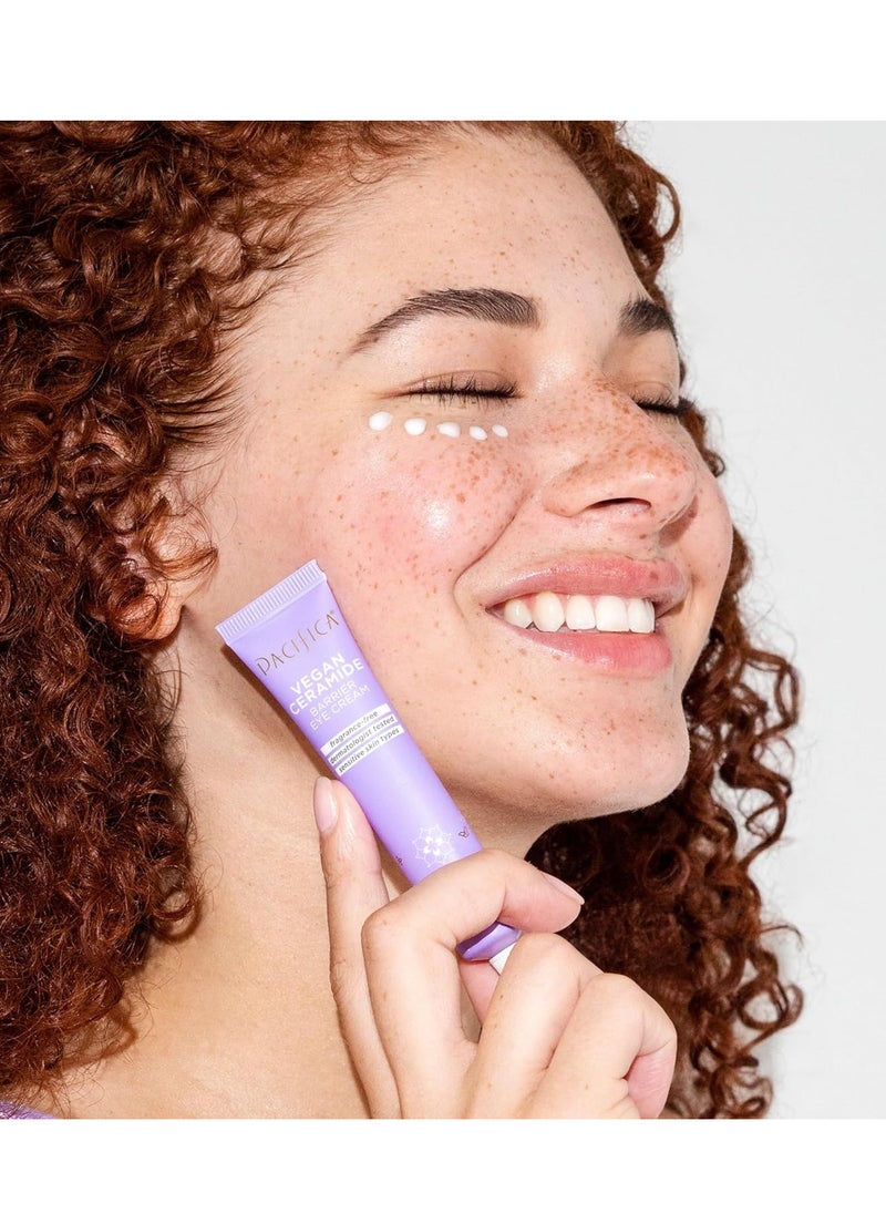 Pacifica Beauty Vegan Ceramide Barrier Eye Cream, Skincare, Undereye Treatment, Skin Barrier Repair, Fragrance Free, Under Eye Cream, For Dry and Sensitive Skin, Skin Care, 0.50 fl oz (1 Count)