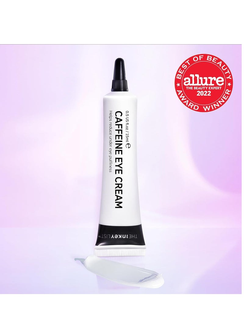 The INKEY List Caffeine Eye Cream, Reduce Eye Puffiness and Dark Circle, Blur Fine Lines, 0.5 fl oz