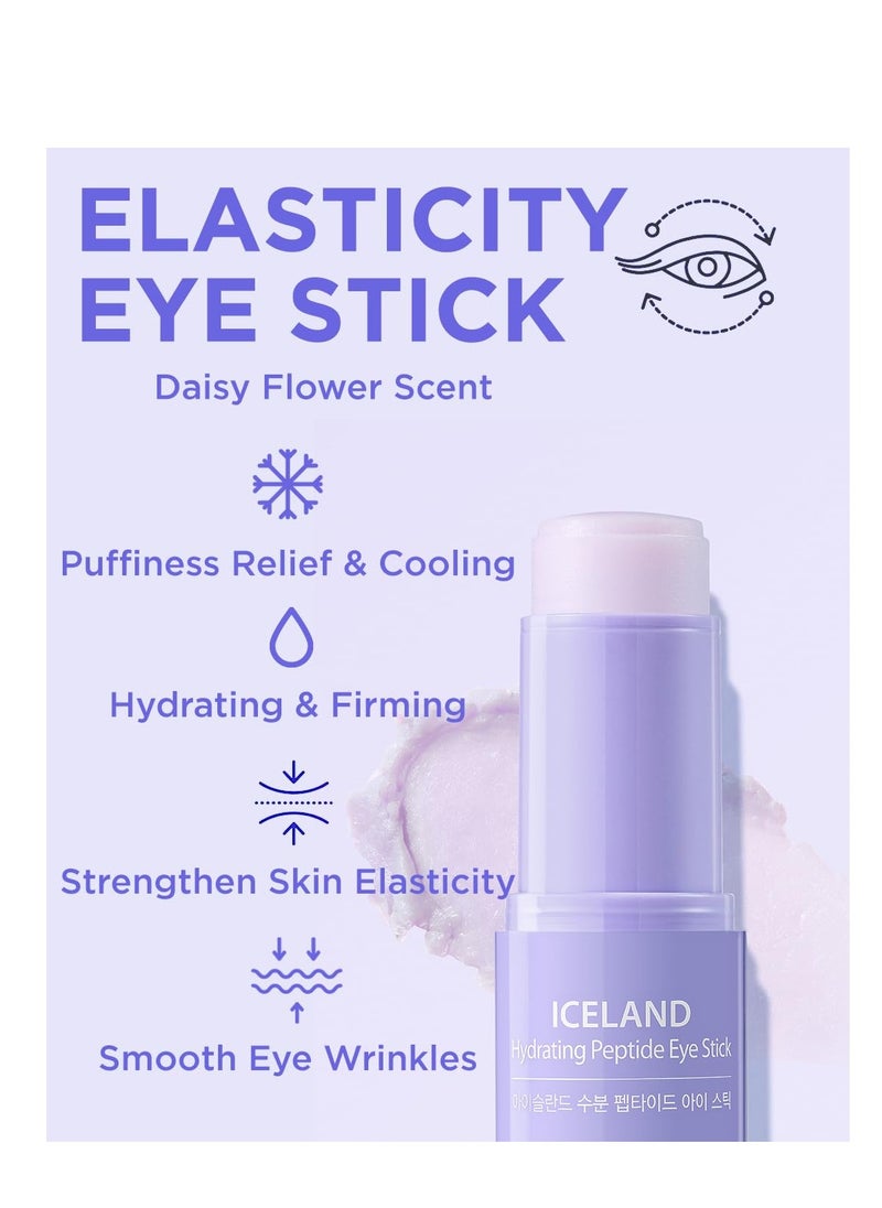 THESAEM Iceland Hydrating Eye Stick 0.24oz 3 Pack - Cooling, Collagen, Peptide - Cooling Eye Balm for Dark Circles and Puffiness – Under Eye Treatment - Balm to Smooth Skin Texture